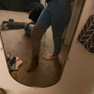 THIGH HIGH TAN BOOTS